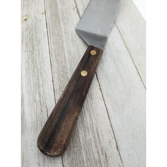 Barlow Stainless Steel Cake Pie Spatula Server 10 3/8" Slotted Serrated - Picture 3 of 8